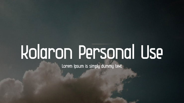 Kolaron Personal Use Font