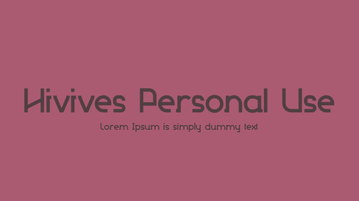 Hivives Personal Use Font
