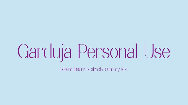 Garduja Personal Use Font