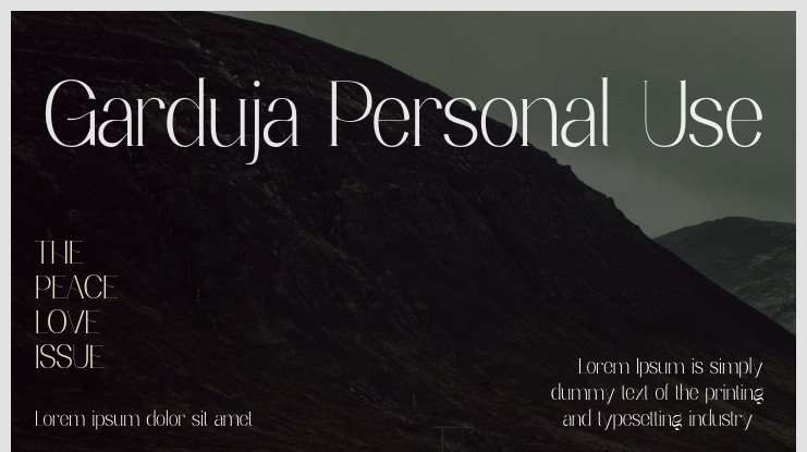 Garduja Personal Use Font