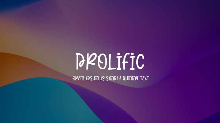 Prolific Font