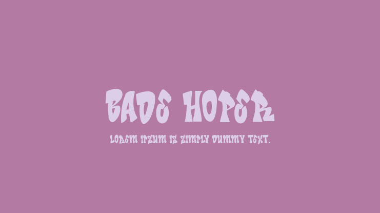Bade Hoper Font Family