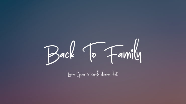 Back To Family Font