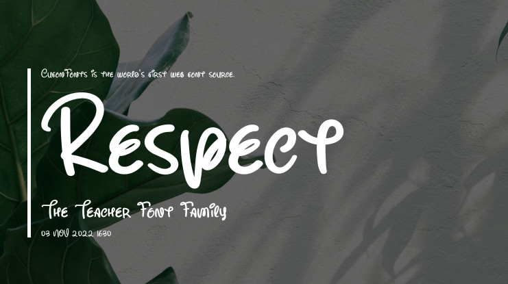 Respect The Teacher Font