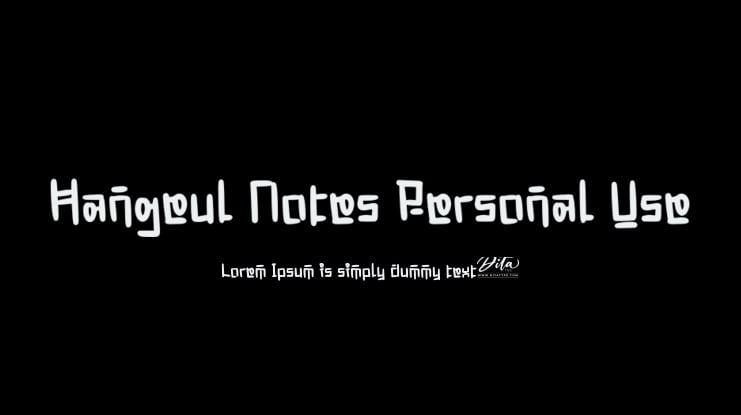Hangeul Notes Personal Use Font