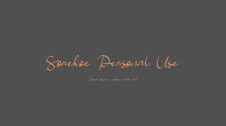 Sorekoe Personal Use Font