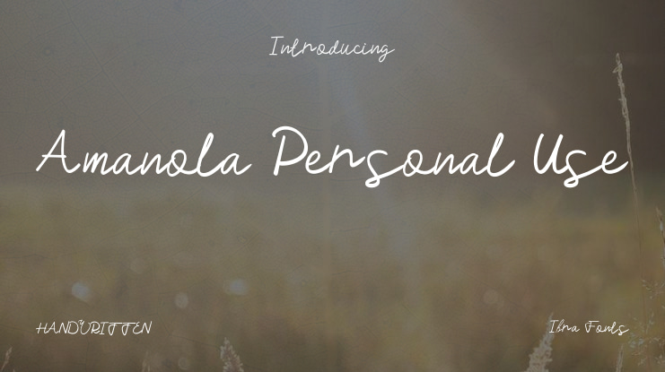 Amanola Personal Use Font