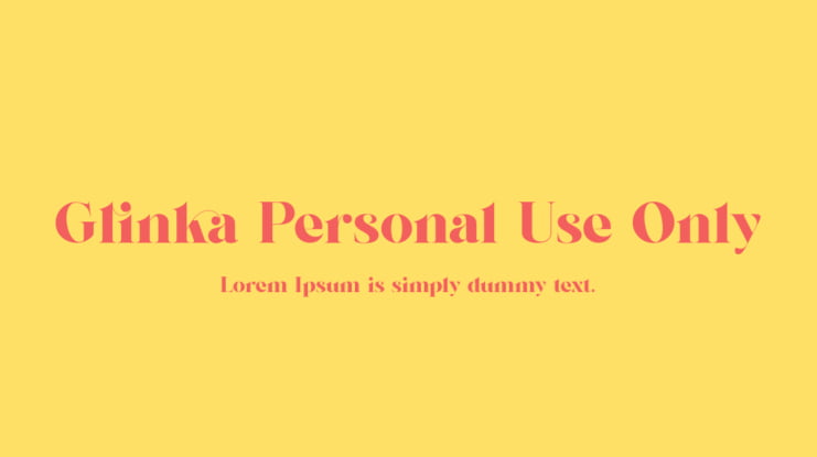 Glinka Personal Use Only Font