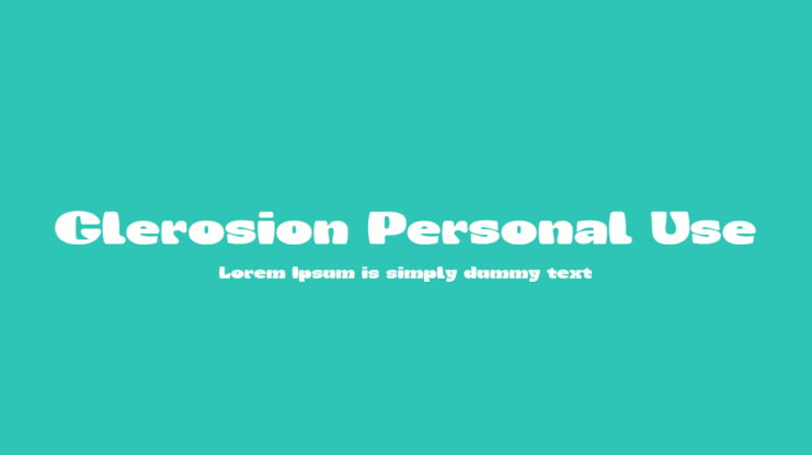 Glerosion Personal Use Font