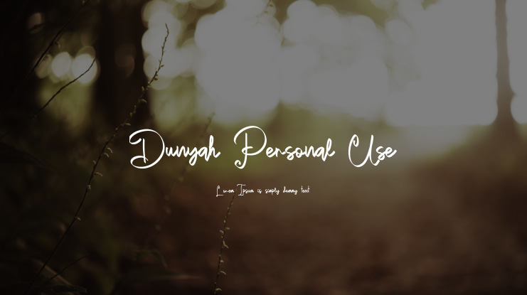 Dunyah Personal Use Font