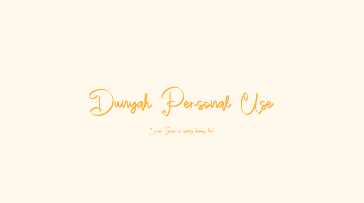 Dunyah Personal Use Font