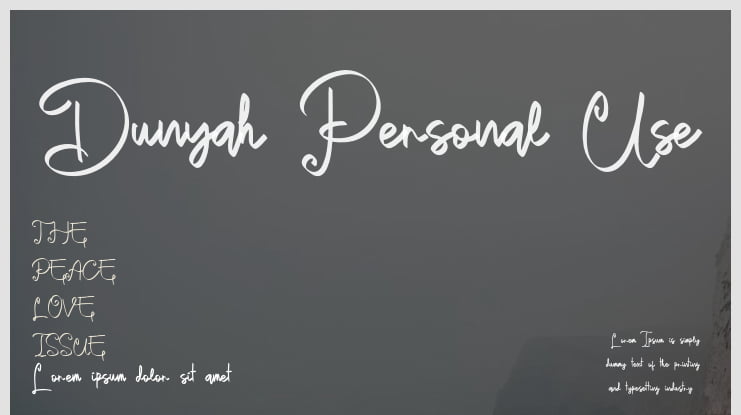 Dunyah Personal Use Font