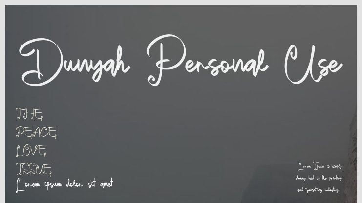 Dunyah Personal Use Font