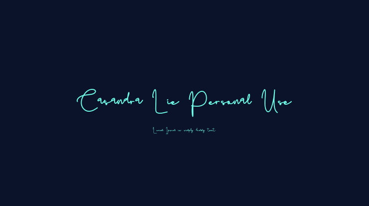 Casandra Lie Personal Use Font