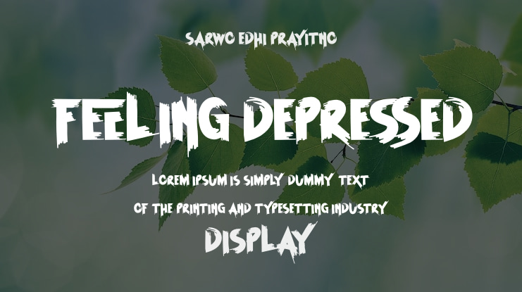 FEELING DEPRESSED Font