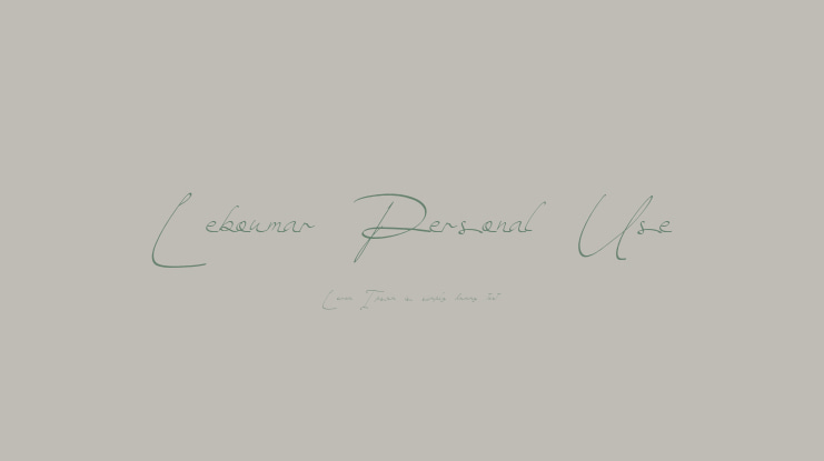 Leboumar Personal Use Font