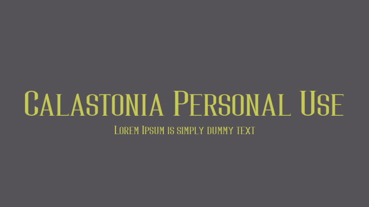 Calastonia Personal Use Font