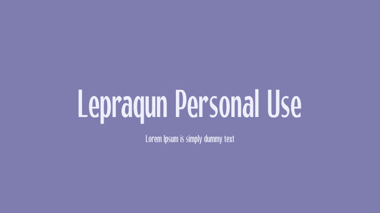 Lepraqun Personal Use Font
