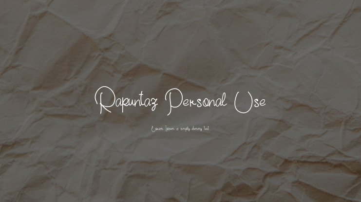 Rapuntaz Personal Use Font