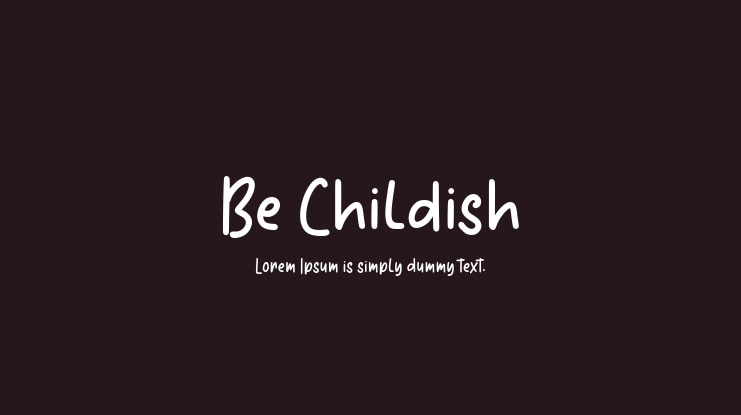 Be Childish Font