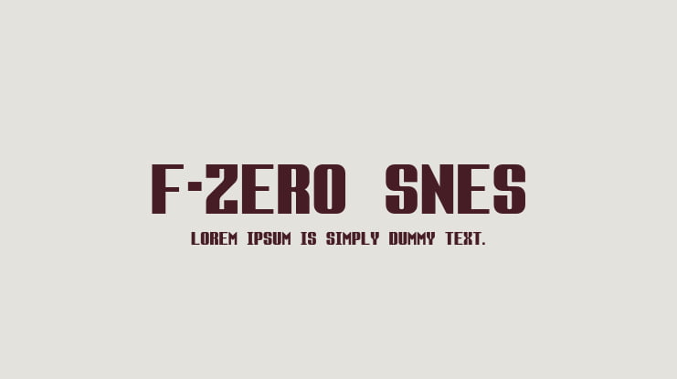 F-Zero SNES Font