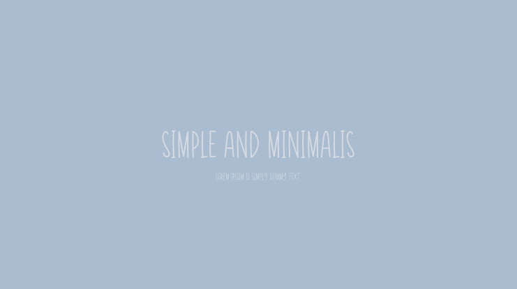 Simple And Minimalis Font