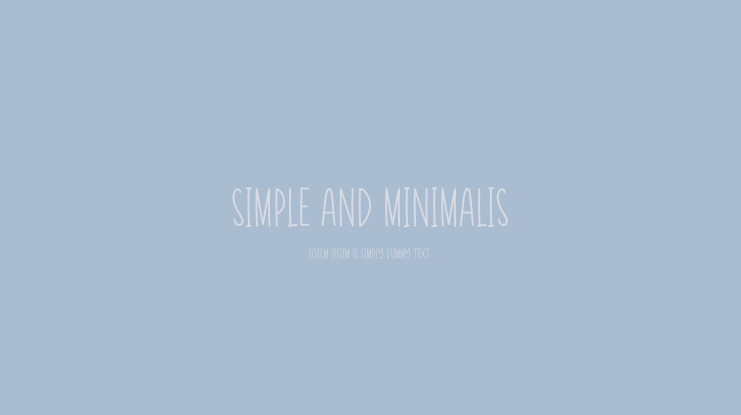Simple And Minimalis Font