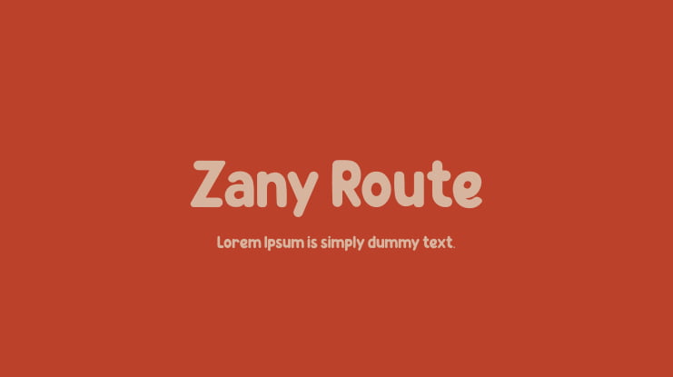 Zany Route Font Family