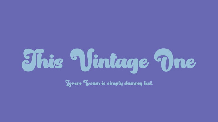 This Vintage One Font
