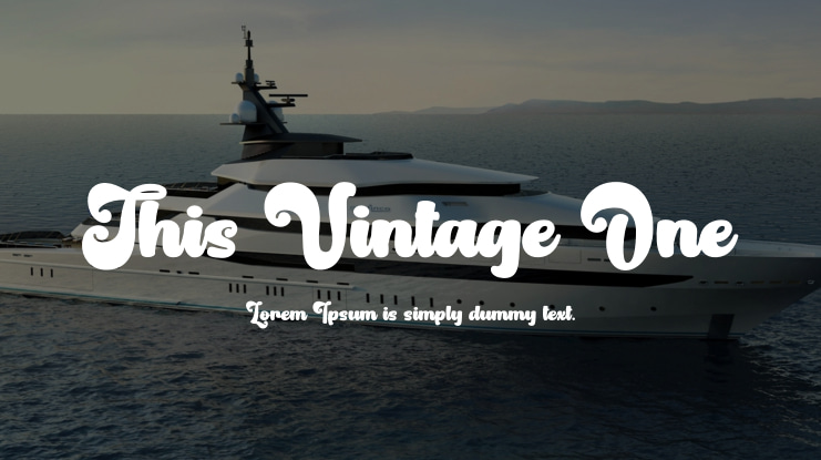 This Vintage One Font