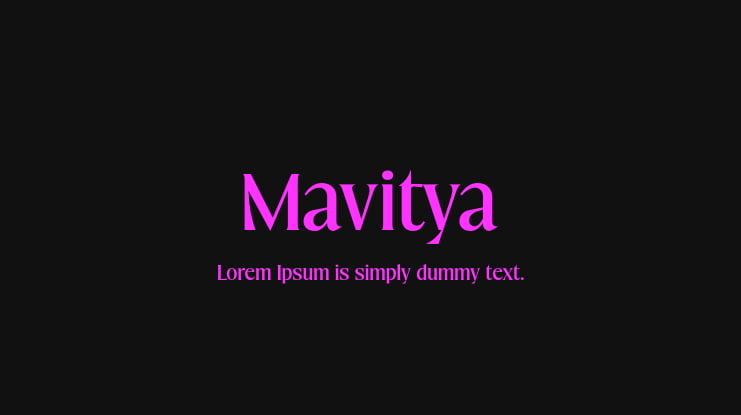 Mavitya Font