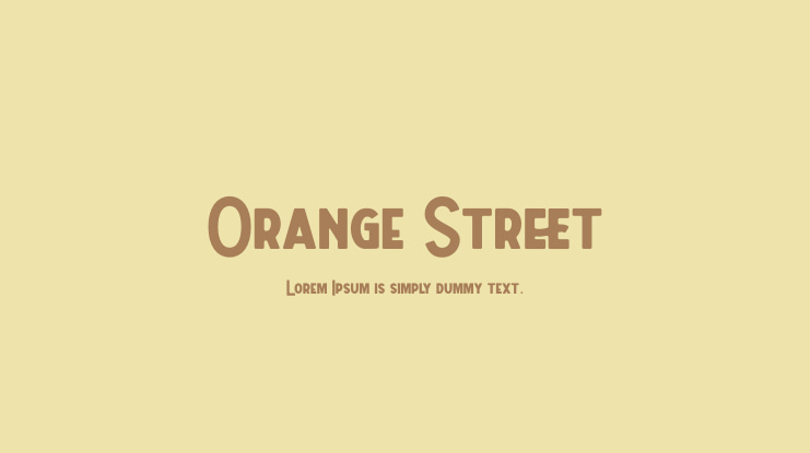 Orange Street Font Family