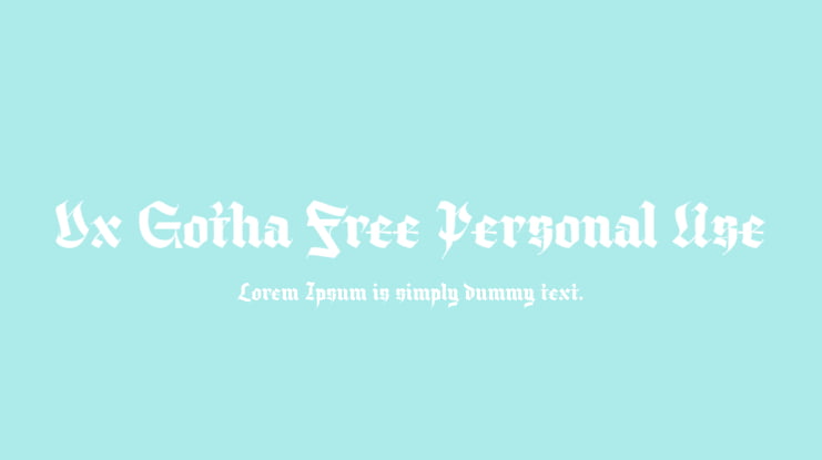 Dx Gotha Free Personal Use Font