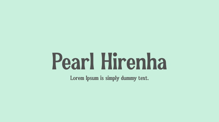 Pearl Hirenha Font