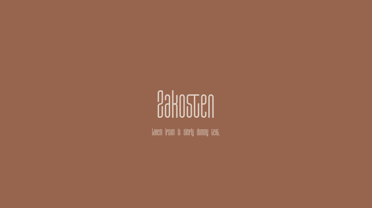 Zakosten Font
