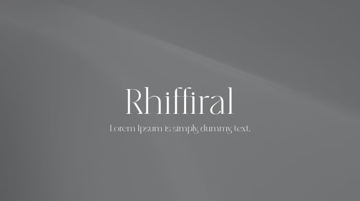 Rhiffiral Font