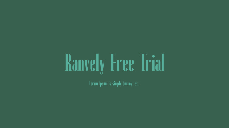 Ranvely Free Trial Font
