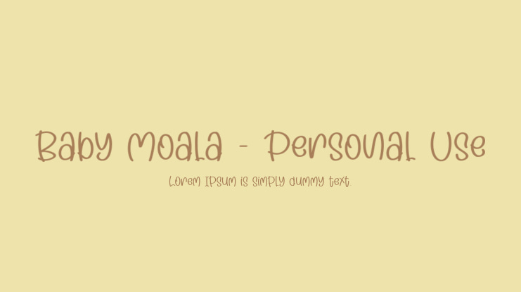 Baby Moala - Personal Use Font