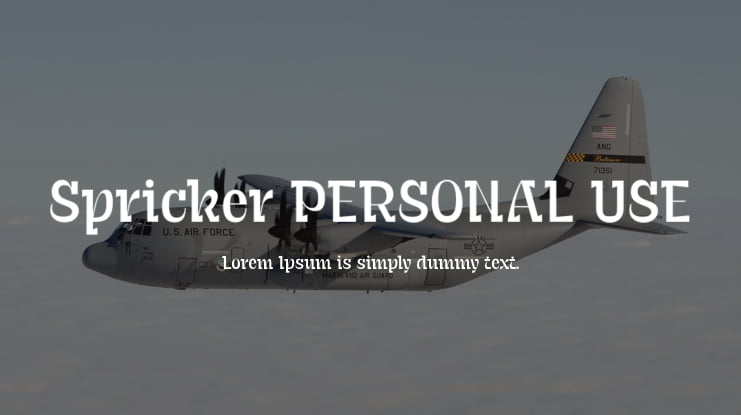 Spricker PERSONAL USE Font