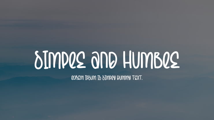 Simple And Humble Font