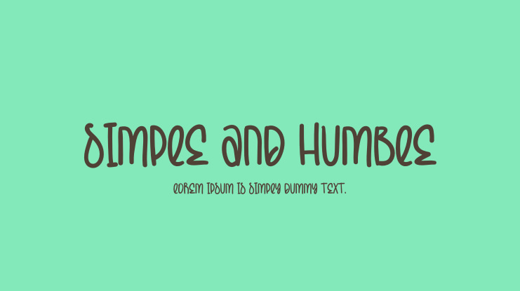 Simple And Humble Font