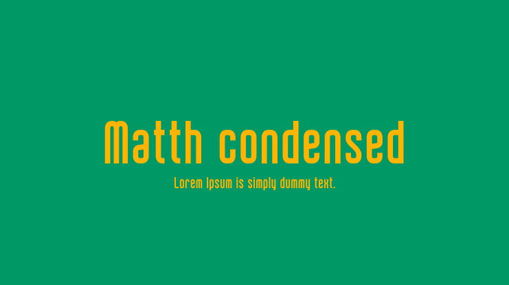 Matth condensed Font