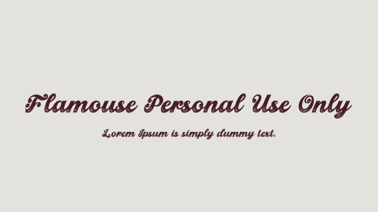 Flamouse Personal Use Only Font