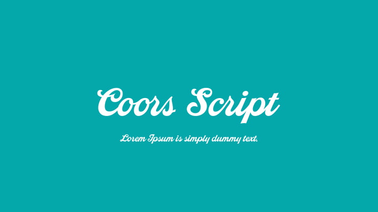 Coors Script Font
