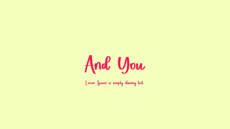 And You Font