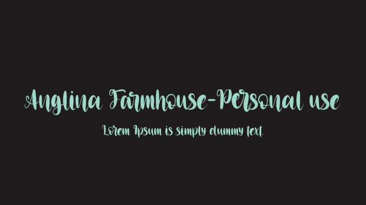 Anglina Farmhouse-Personal use Font