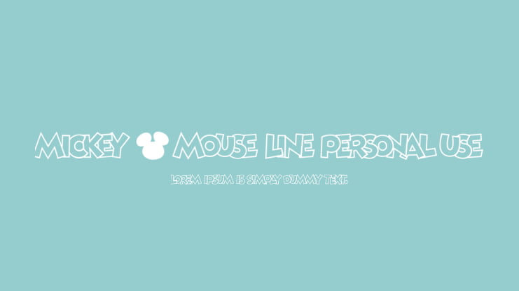 Mickey Mouse Line PERSONAL USE Font