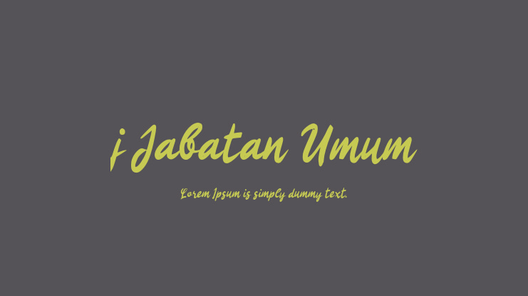 j Jabatan Umum Font