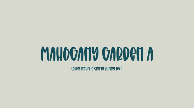 Mahogany Garden A Font Family
