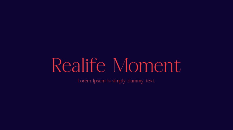 Realife Moment Font